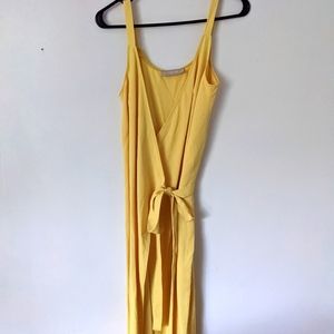 Everlane Japanese GoWeave Midi Wrap Dress in yellow